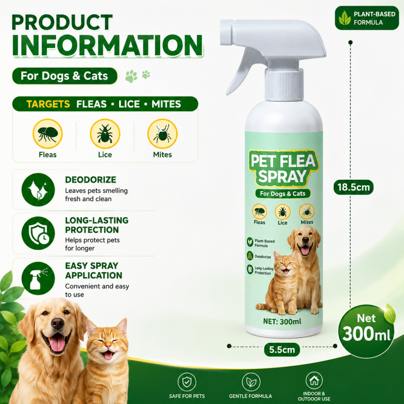 🥳2026 TOP PICK🥳 Pet Flea Spray – Plant-Based, Gentle Yet Effective – Repels Pests, Neutralizes Odors – Safe If Licked! 🛡️💨