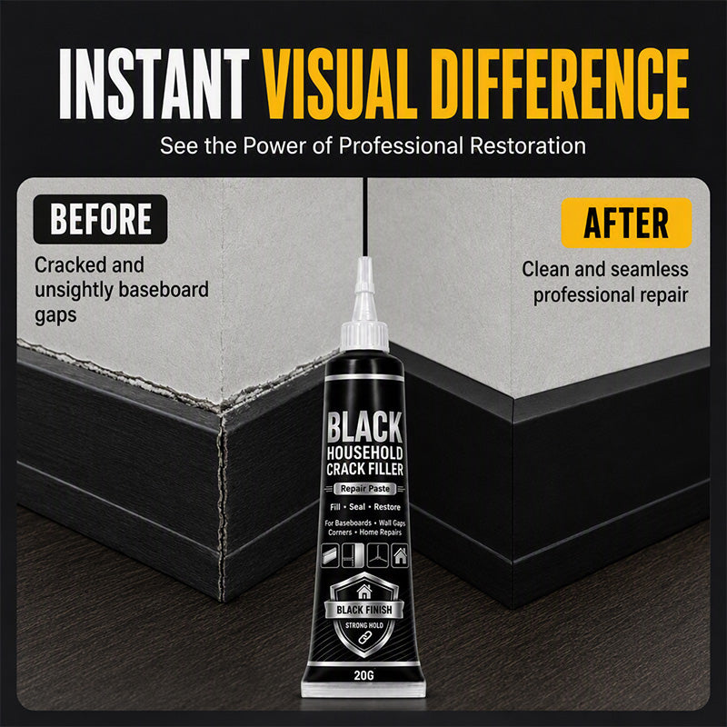 🔧🖤 50% OFF! Black Household Crack Filler Paste – High‑density polymer formula fills gaps & cracks seamlessly. 🏠✨