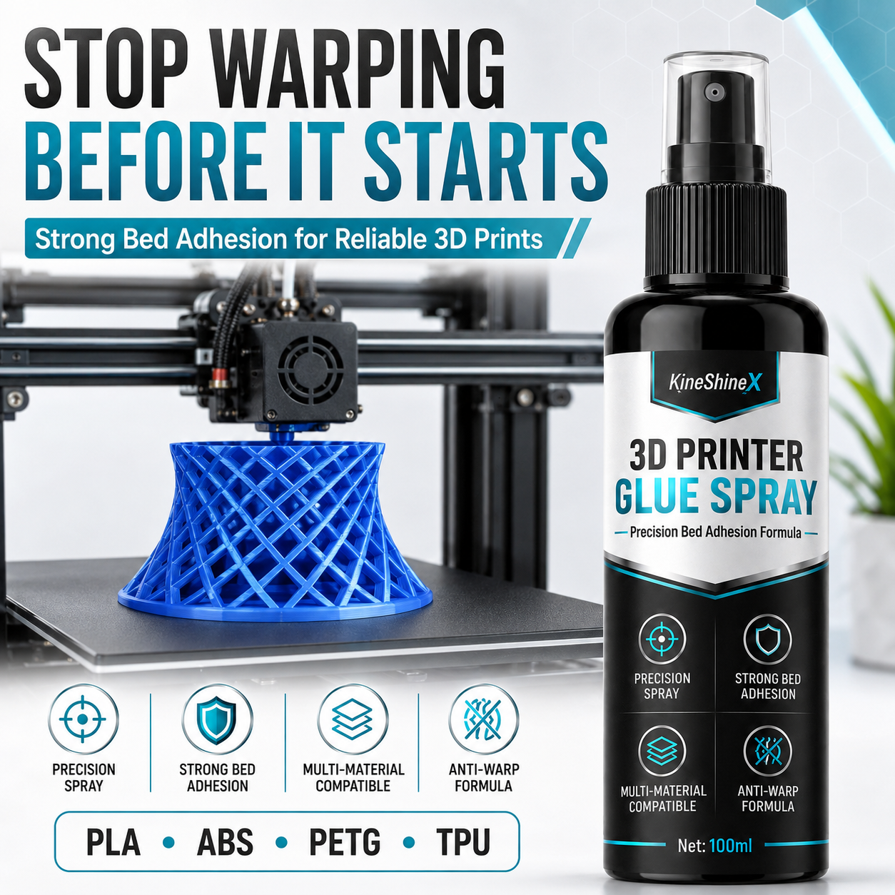 🔥Hot Sale 50% OFF🔥 3D Printer Bed Adhesive Spray – Helps Reduce Warping & Promote First 🖨️
