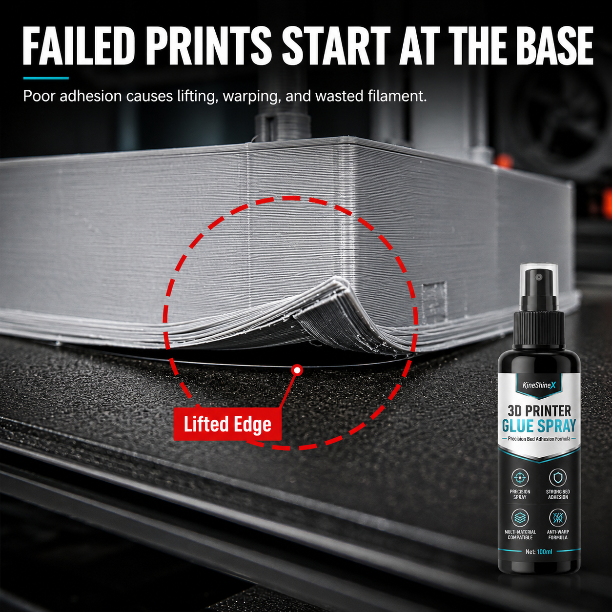 🔥Hot Sale 50% OFF🔥 3D Printer Bed Adhesive Spray – Helps Reduce Warping & Promote First 🖨️