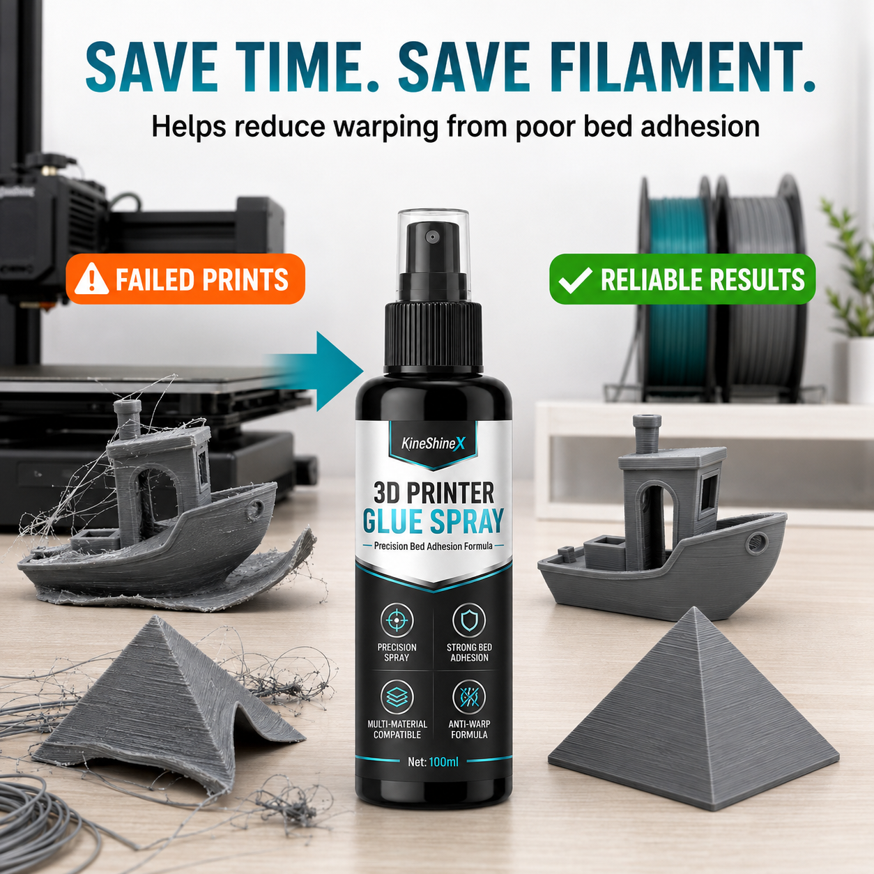 🔥Hot Sale 50% OFF🔥 3D Printer Bed Adhesive Spray – Helps Reduce Warping & Promote First 🖨️