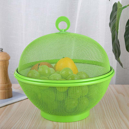 ⏳Time-Limited Special⏰ Fruit Basket with Lid – Breathable, Drainable, Insect Proof 🍇