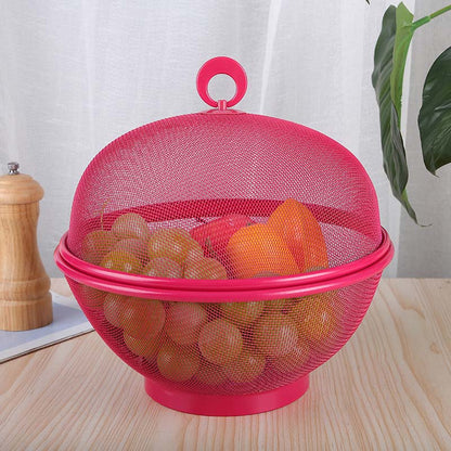 ⏳Time-Limited Special⏰ Fruit Basket with Lid – Breathable, Drainable, Insect Proof 🍇