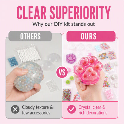 🔥🧁DIY Fried Ice Squishy Toy Kit with Cat Claw Design for Kids