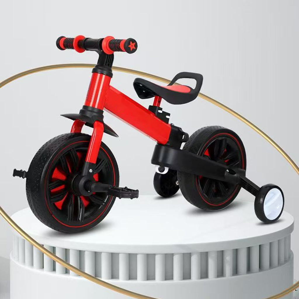 💥 50% off! 🚲 3-in-1 kids' tricycle – stroller, tricycle, and balance bike. Lightweight (2.8 kg) & foldable. High-strength carbon steel, EVA wheels. For ages 2–6, max. 90 kg. Red/Blue/Pink/Yellow 🛡️