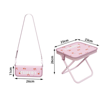 🥳2026 HOT SALE,50K+ SOLD! 👜🪑 Portable Folding Stool with Handbag Design – Transforms into a chic handbag with shoulder strap. Carbon steel frame, 100kg capacity, double-layer Oxford cloth – instant seating anywhere! 🌟✨