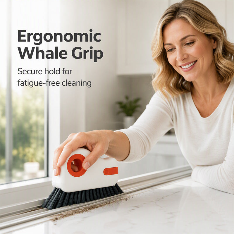 📢Buy 1 Get Free 1 !! ⏰ 🧹 2-in-1 Window Groove Cleaning Brush with Built-in Scraper – Narrow Crevice Tool with Hard Bristles ✨