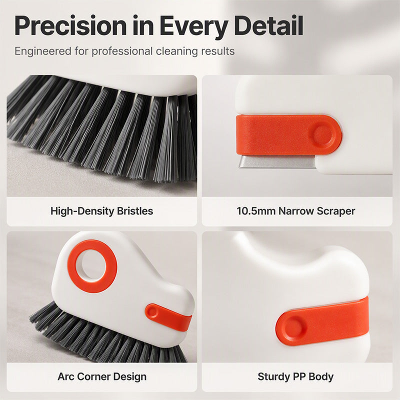 📢Buy 1 Get Free 1 !! ⏰ 🧹 2-in-1 Window Groove Cleaning Brush with Built-in Scraper – Narrow Crevice Tool with Hard Bristles ✨