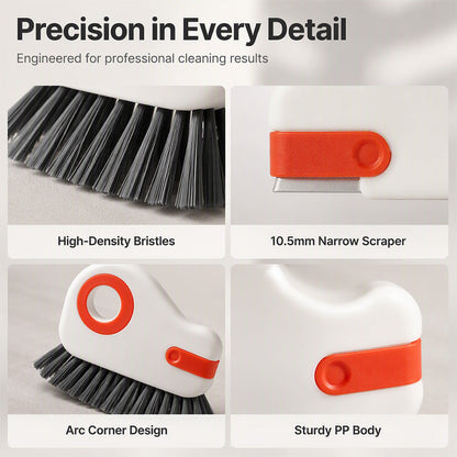 📢Buy 1 Get Free 1 !! ⏰ 🧹 2-in-1 Window Groove Cleaning Brush with Built-in Scraper – Narrow Crevice Tool with Hard Bristles ✨