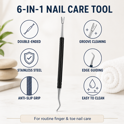 🔥Hot Sale 50% OFF🔥 Dual-Ended Toenail Lifter & Under-Nail Cleaner Tool – Professional Stainless Steel Nail Care Instrument, Lifts Nail Edges & Removes Debris, for Home Pedicure 🦶
