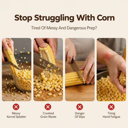 🥳HOT SALE🥳💞50K+ SOLD! Corn Stripper – From £5.99! Stainless blade, non-slip grip & mess-free. Strips corn in seconds – grab yours! ✅