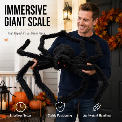 🎃 Halloween Giant Spider Decoration 🕷️👻 – Oversized Outdoor Halloween Decor for Garden, Yard & Home ✨