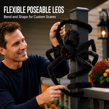🎃 Halloween Giant Spider Decoration 🕷️👻 – Oversized Outdoor Halloween Decor for Garden, Yard & Home ✨