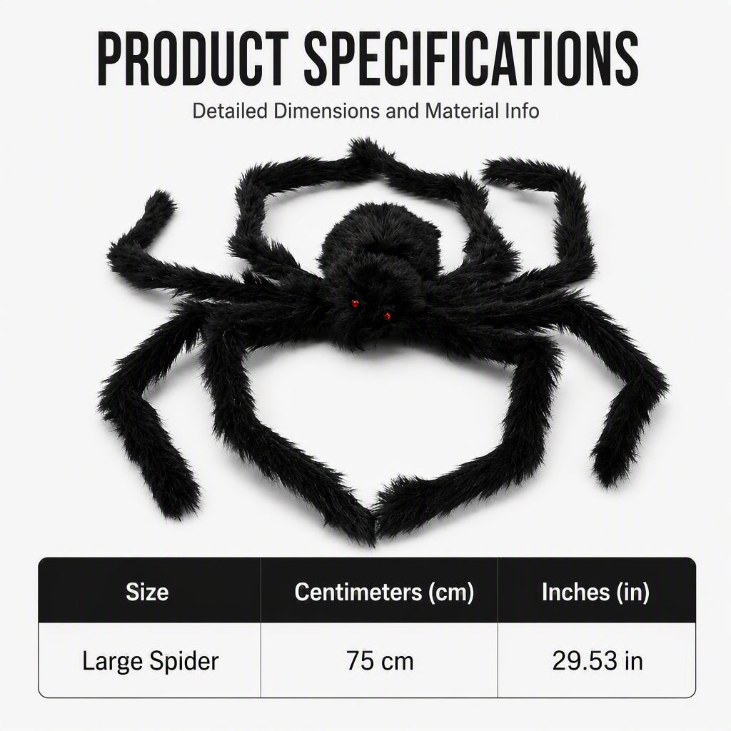 🎃 Halloween Giant Spider Decoration 🕷️👻 – Oversized Outdoor Halloween Decor for Garden, Yard & Home ✨