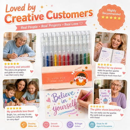 🎨 Quick-Drying Sparkle Pen Set for Cards, Planners and Scrapbooks