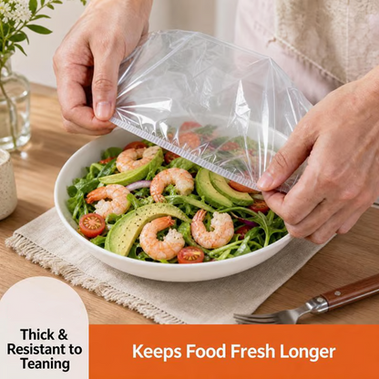 💰UP TO 50% OFF!🍲🔄 No more plastic wrap fights — these stretch-fit covers seal any bowl instantly. Fits round, square, even odd shapes. BPA-free, microwave-safe, and keeps food fresh longer. ⏳