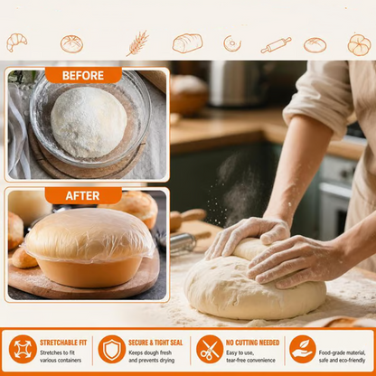 💰UP TO 50% OFF!🍲🔄 No more plastic wrap fights — these stretch-fit covers seal any bowl instantly. Fits round, square, even odd shapes. BPA-free, microwave-safe, and keeps food fresh longer. ⏳