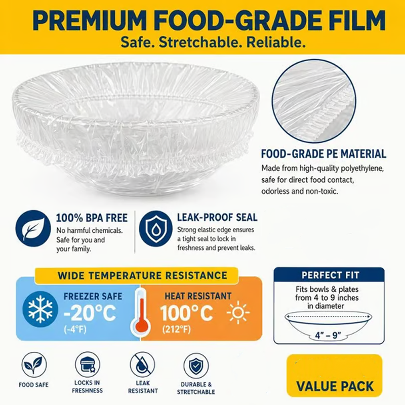 💰UP TO 50% OFF!🍲🔄 No more plastic wrap fights — these stretch-fit covers seal any bowl instantly. Fits round, square, even odd shapes. BPA-free, microwave-safe, and keeps food fresh longer. ⏳