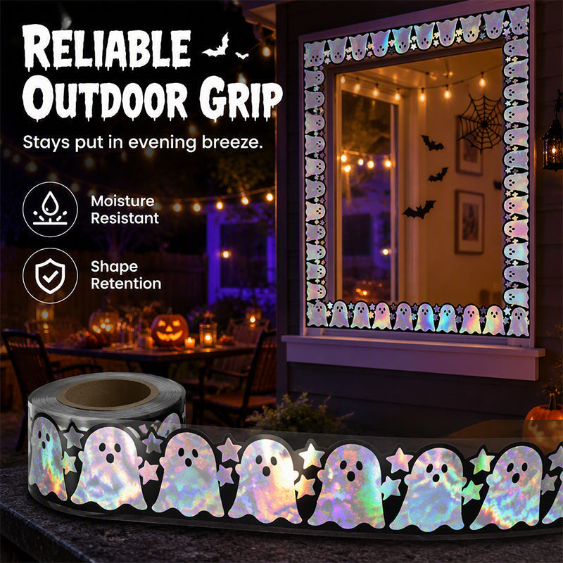 Halloween Holographic Laser Ghost Border Sticker