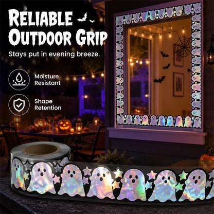 Halloween Holographic Laser Ghost Border Sticker