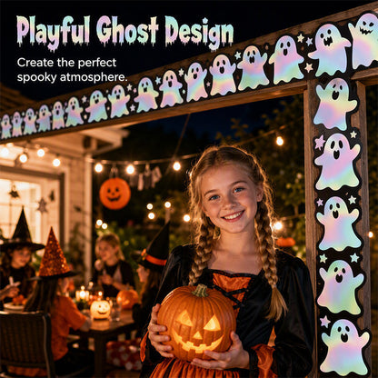 Halloween Holographic Laser Ghost Border Sticker