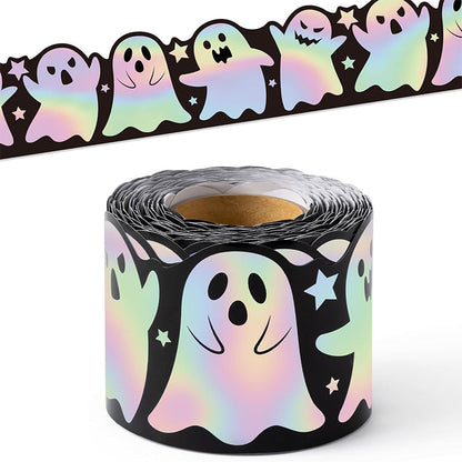 Halloween Holographic Laser Ghost Border Sticker