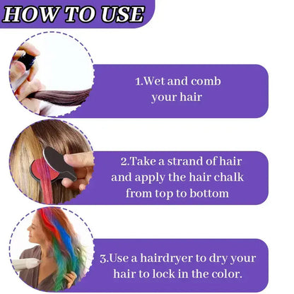 Temporary Hair Chalk Set for Girls