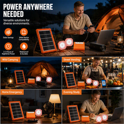 🔥 LIMITED TIME 50% OFF! Portable Solar Power Station + 2 LED Lights – Power Anywhere, Anytime ☀️🔋