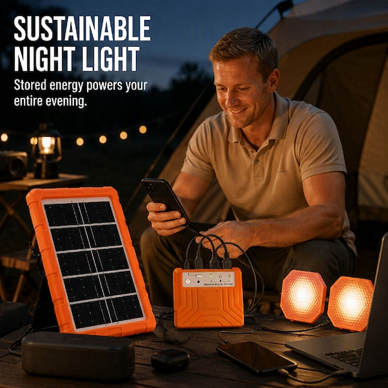 🔥 LIMITED TIME 50% OFF! Portable Solar Power Station + 2 LED Lights – Power Anywhere, Anytime ☀️🔋