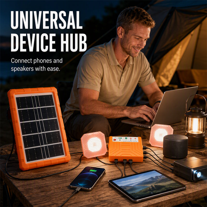🔥 LIMITED TIME 50% OFF! Portable Solar Power Station + 2 LED Lights – Power Anywhere, Anytime ☀️🔋