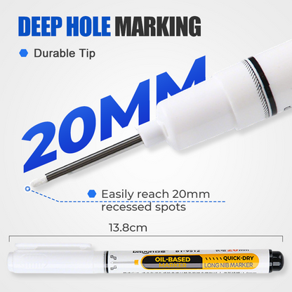 🖊️50% OFF NOW! Precision Tip Quick‑Dry Oil‑Based Marker Pen, 10 Pcs 5 Colors Long Nib Markers, Waterproof Oil Markers for Wood, Metal, Plastic, Industrial Marking & DIY Craft