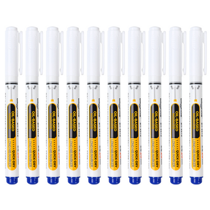 🖊️50% OFF NOW! Precision Tip Quick‑Dry Oil‑Based Marker Pen, 10 Pcs 5 Colors Long Nib Markers, Waterproof Oil Markers for Wood, Metal, Plastic, Industrial Marking & DIY Craft