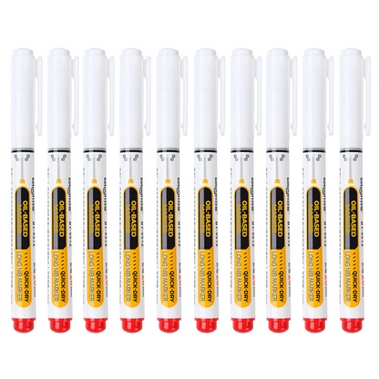 🖊️50% OFF NOW! Precision Tip Quick‑Dry Oil‑Based Marker Pen, 10 Pcs 5 Colors Long Nib Markers, Waterproof Oil Markers for Wood, Metal, Plastic, Industrial Marking & DIY Craft