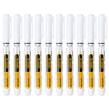 🖊️50% OFF NOW! Precision Tip Quick‑Dry Oil‑Based Marker Pen, 10 Pcs 5 Colors Long Nib Markers, Waterproof Oil Markers for Wood, Metal, Plastic, Industrial Marking & DIY Craft