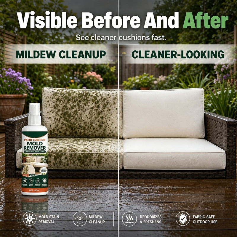 Limited-Time Offer⏰️Remove Cushion Mold Instantly! No-Scrub Gentle Patio Fabric Spray