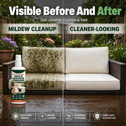Limited-Time Offer⏰️Remove Cushion Mold Instantly! No-Scrub Gentle Patio Fabric Spray