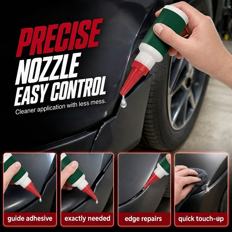 🥳2026 HOT SALE🥳💞50K+ SOLD! 🚗🔧 50% OFF! WORTHBOOTH Bumper Repair Adhesive – Precision nozzle for trim, edge & gap repairs. White formula blends with most bumpers. lowest price online! 🛡️✨