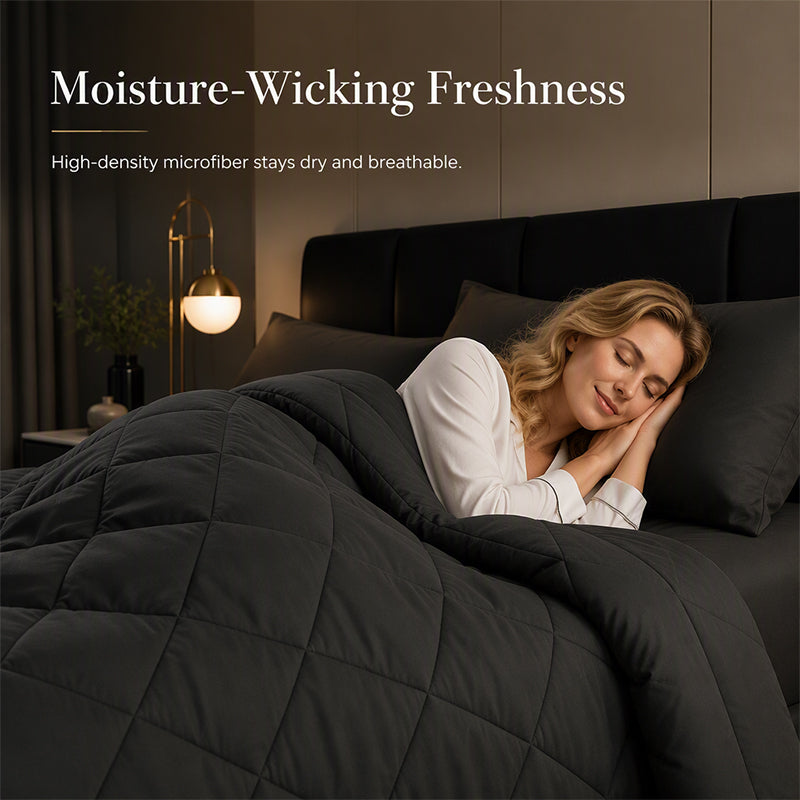 🛏️50% OFF NOW! 3-Piece Quilted Comforter Set with Shams – All Season Cloud Soft Bedding Set, Diamond Quilted Bed Comforter for Bedroom Guest Room