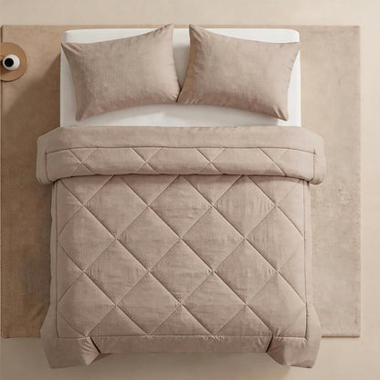 🛏️50% OFF NOW! 3-Piece Quilted Comforter Set with Shams – All Season Cloud Soft Bedding Set, Diamond Quilted Bed Comforter for Bedroom Guest Room