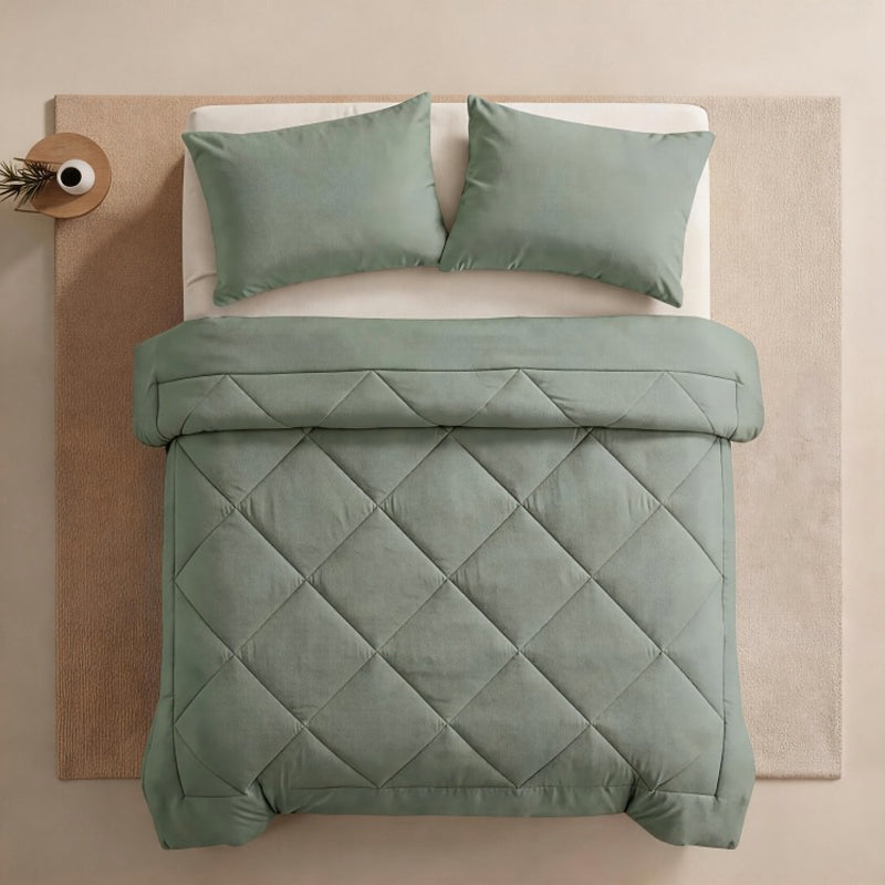 🛏️50% OFF NOW! 3-Piece Quilted Comforter Set with Shams – All Season Cloud Soft Bedding Set, Diamond Quilted Bed Comforter for Bedroom Guest Room