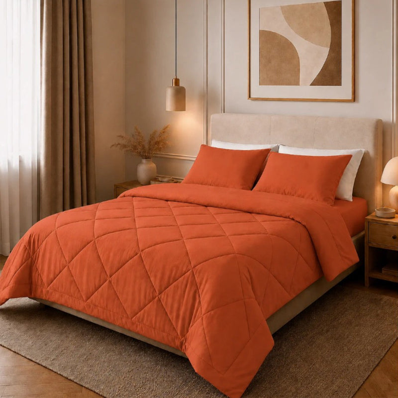 🛏️50% OFF NOW! 3-Piece Quilted Comforter Set with Shams – All Season Cloud Soft Bedding Set, Diamond Quilted Bed Comforter for Bedroom Guest Room