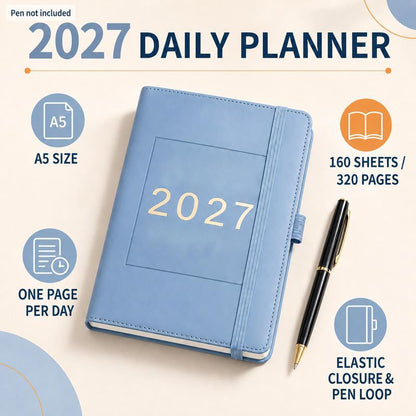 📅 50% OFF NOW! 📓 2027 Calendar Notebook – A5, one day per sheet, date-marked – Ideal for daily logs & future reference ✨