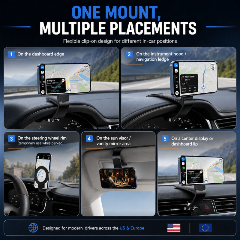 Universal Folding Magnetic Car Phone Mount