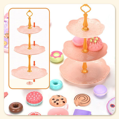 🔥HOT SALE 50% OFF! 🦄☕️ Tea parties are serious business — 17 desserts, 4 cups, a teapot, and a rainbow castle. Safe, non-toxic, and portable. Let the imagination pour. ✨