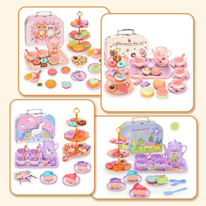 🔥HOT SALE 50% OFF! 🦄☕️ Tea parties are serious business — 17 desserts, 4 cups, a teapot, and a rainbow castle. Safe, non-toxic, and portable. Let the imagination pour. ✨