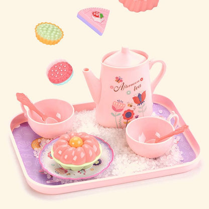 🔥HOT SALE 50% OFF! 🦄☕️ Tea parties are serious business — 17 desserts, 4 cups, a teapot, and a rainbow castle. Safe, non-toxic, and portable. Let the imagination pour. ✨