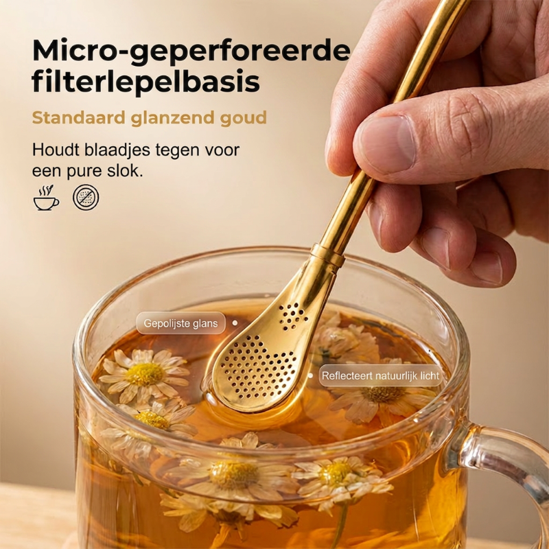 📢📢 Buy 1 Get 1 Free!! ⏰ 2-in-1 Tea Strainer, Tea Spoon, and Straw