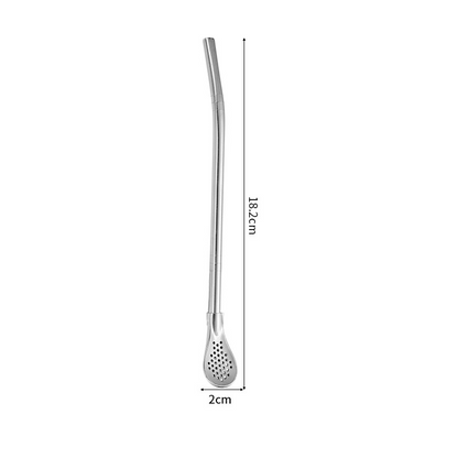 📢📢 Buy 1 Get 1 Free!! ⏰ 2-in-1 Tea Strainer, Tea Spoon, and Straw
