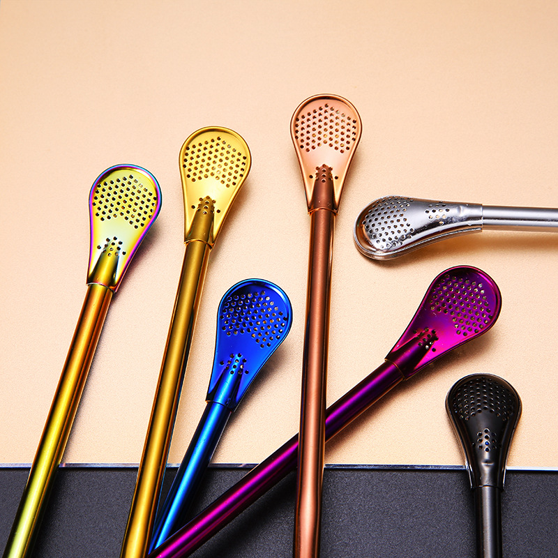 📢📢 Buy 1 Get 1 Free!! ⏰ 2-in-1 Tea Strainer, Tea Spoon, and Straw