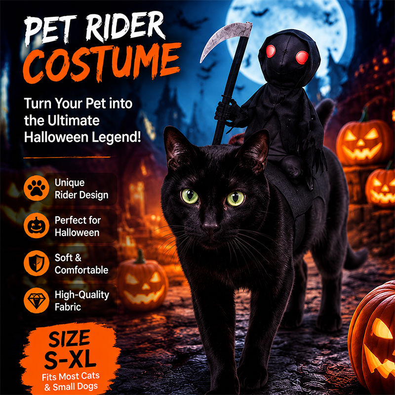 Funny Halloween Reaper Rider Pet Costumer